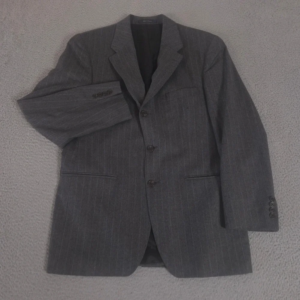 VINTAGE Chaps Ralph Lauren 2-Piece Suit Mens 40R Pants 34x34 Pinstripe Wool 90s